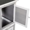 Wooden Rabbit Hutch with Pull Out Tray, Weatherproof 2-Tier Bunny Run Cage, Outdoor Animal Enclosure for Multiple Pets - Gray