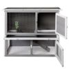 Wooden Rabbit Hutch with Pull Out Tray, Weatherproof 2-Tier Bunny Run Cage, Outdoor Animal Enclosure for Multiple Pets - Gray