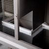 Wooden Rabbit Hutch with Pull Out Tray, Weatherproof 2-Tier Bunny Run Cage, Outdoor Animal Enclosure for Multiple Pets - Gray