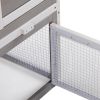 Wooden Rabbit Hutch with Pull Out Tray, Weatherproof 2-Tier Bunny Run Cage, Outdoor Animal Enclosure for Multiple Pets - Gray