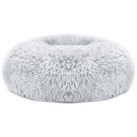 Pet Dog Bed Soft Warm Fleece Puppy Cat Bed Dog Cozy Nest Sofa Bed Cushion M Size (Color: gray, size: m)