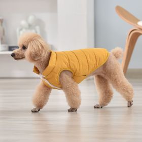 Pet Dog Fluffy Coat; Pet Life Sporty Lightweight Folding Dog Coat For Winter; Warm Dog Sweater (Color: Yellow, size: l)