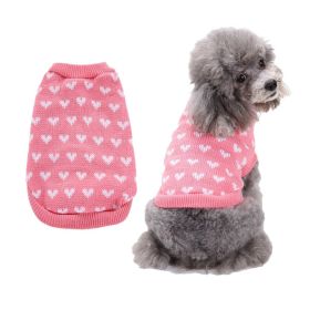 Pet Dog Sweater Turtleneck Dog Knitwear Warm Pet Sweater (Color: Pink, size: m)