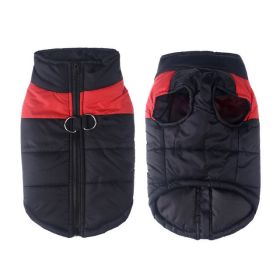 Windproof Dog Winter Coat Waterproof Dog Jacket Warm Dog Vest Cold Weather Pet Apparel  for Small Medium Large Dogs (Color: Red, size: l)