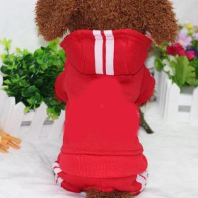 Pet four-legged clothes (Color: Red, size: m)