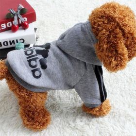 Two Legged Cotton Warm Dog Hoodie (Color: Grey, size: l)