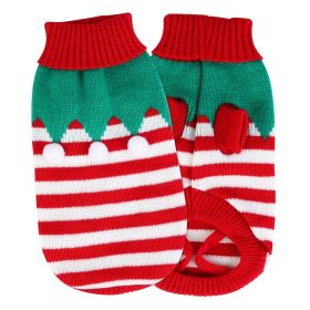 Pet Christmas Turtleneck Sweater Dog Cat Christmas Clothes Snowman Stripes Costume Winter Holiday Sweater for Small Medium Kitten Puppy Cats Dogs (Type: Furball, size: s)